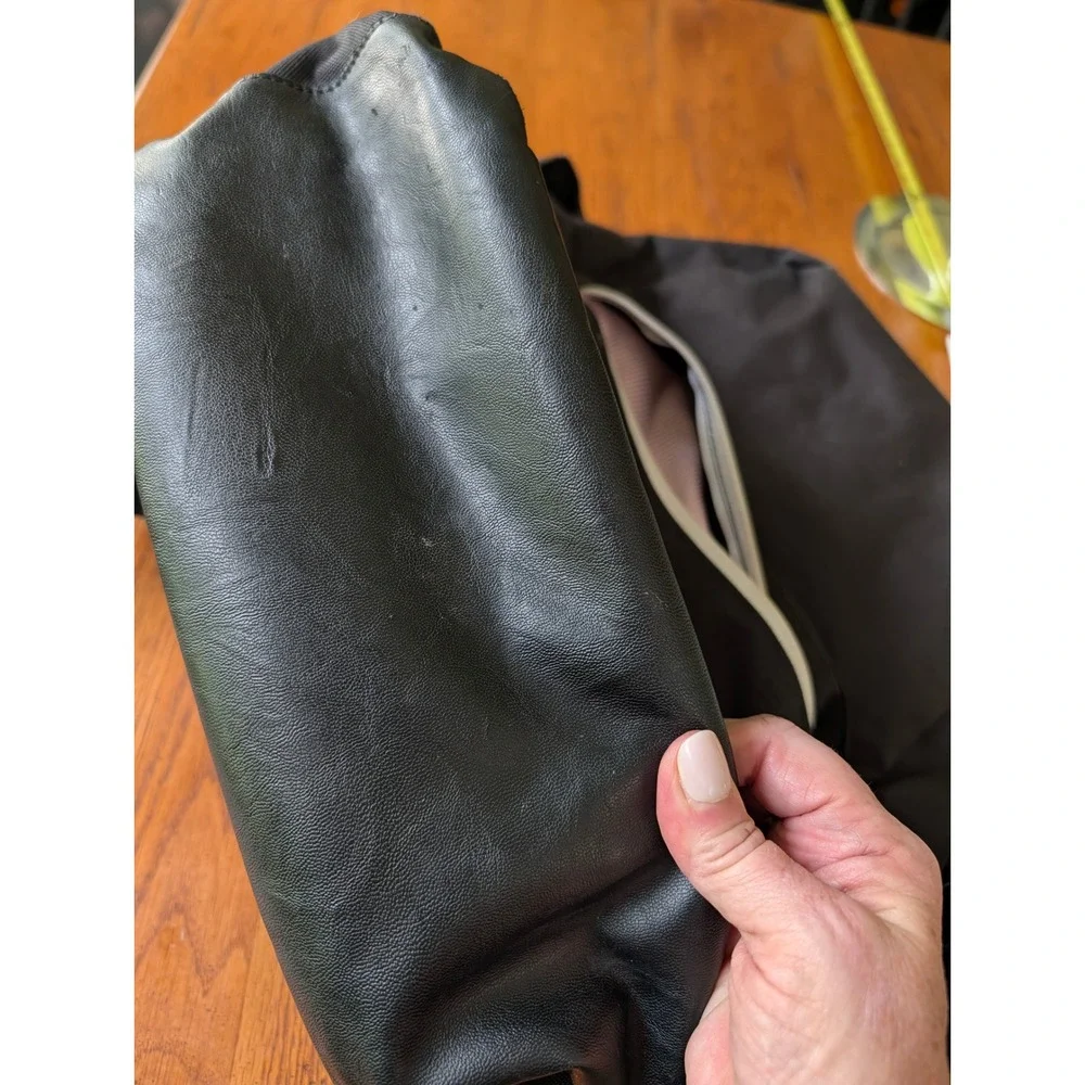 Herschel Supply Co Settlement Backpack Black Canvas Faux Leather Bottom Classic